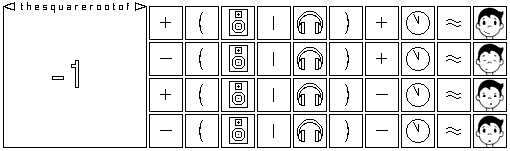 The original specimen grid, with four clocks showing five minutes to midnight